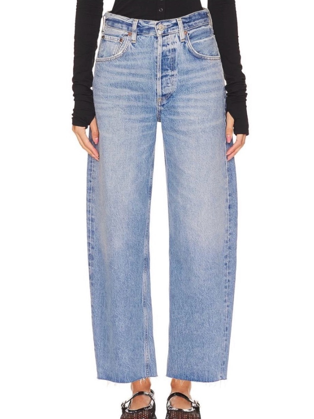 Citizens of Humanity Ayla Raw Hem Crop Jeans Sz 29 in Sodapop